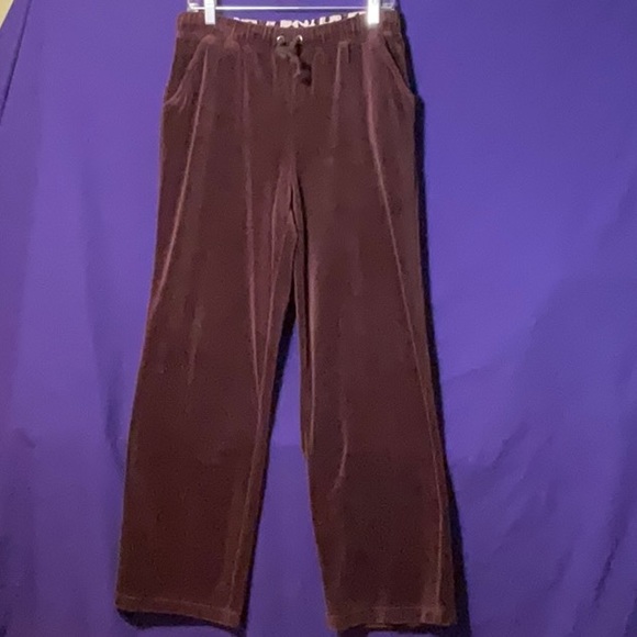 Vintage Cotton Pants - Vintage Cotton women’s chocolate brown velour sweatpants, size L